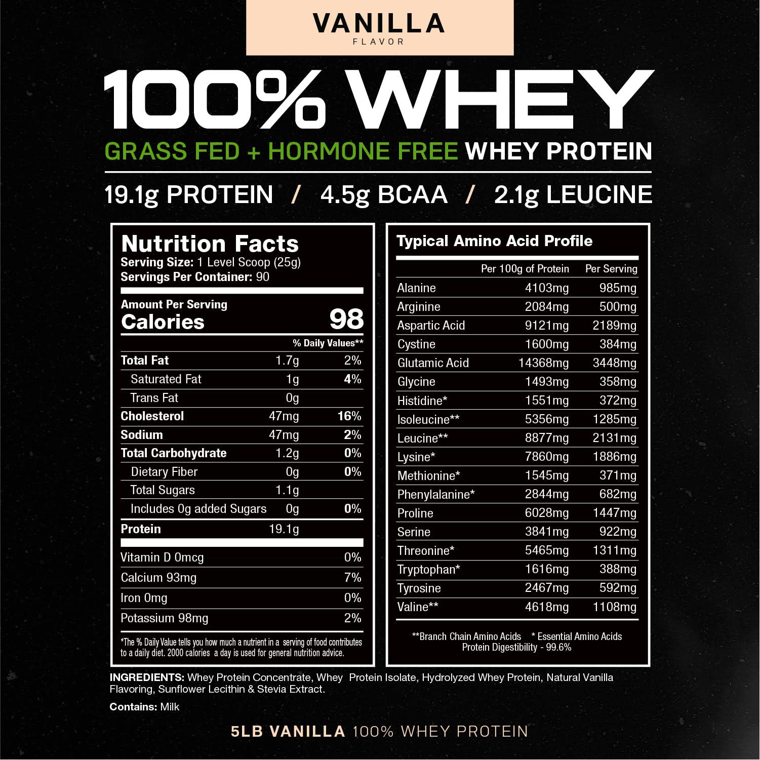 100% Whey + Creatine Candy Bundle: 1 100% Whey Protein (Vanilla, 5lb) + 1 Creatine Candy (Lemon Lime, 360) | Premium Supplements, Vegetarian, Gluten Free