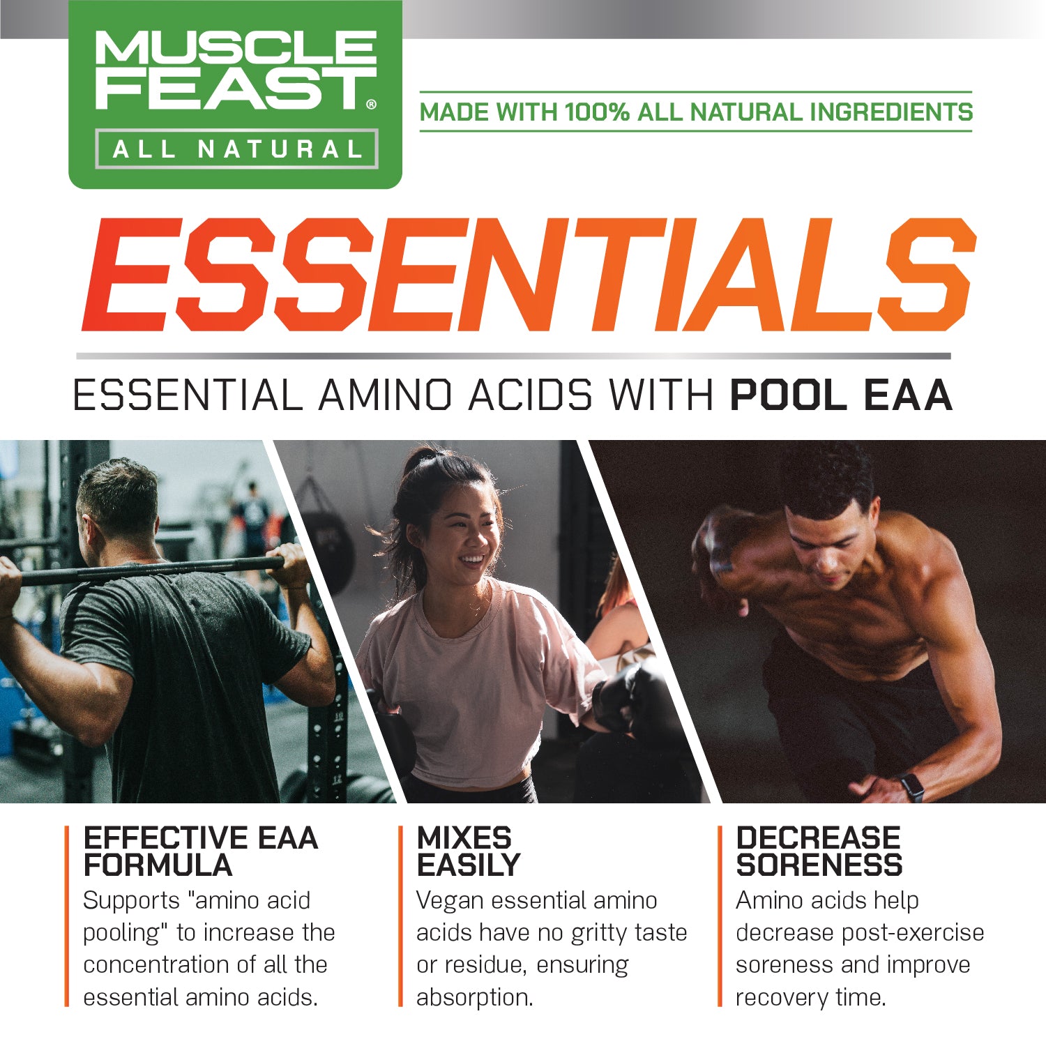 Vegan Essential Amino Acid Powder Post Workout Recovery and Intra-Training Drink, 300g