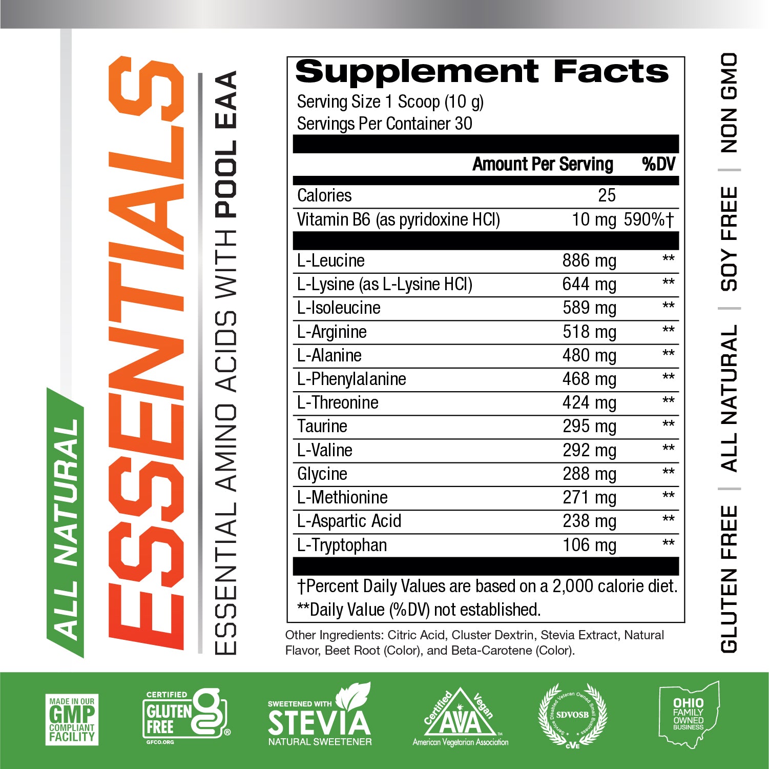 Vegan Essential Amino Acid Powder Post Workout Recovery and Intra-Training Drink, 300g