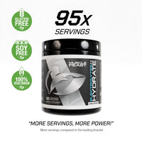 Hydrate Sugar Free Electrolytes++ Powder for Muscle Cramping, Keto Zero Calorie, 300g