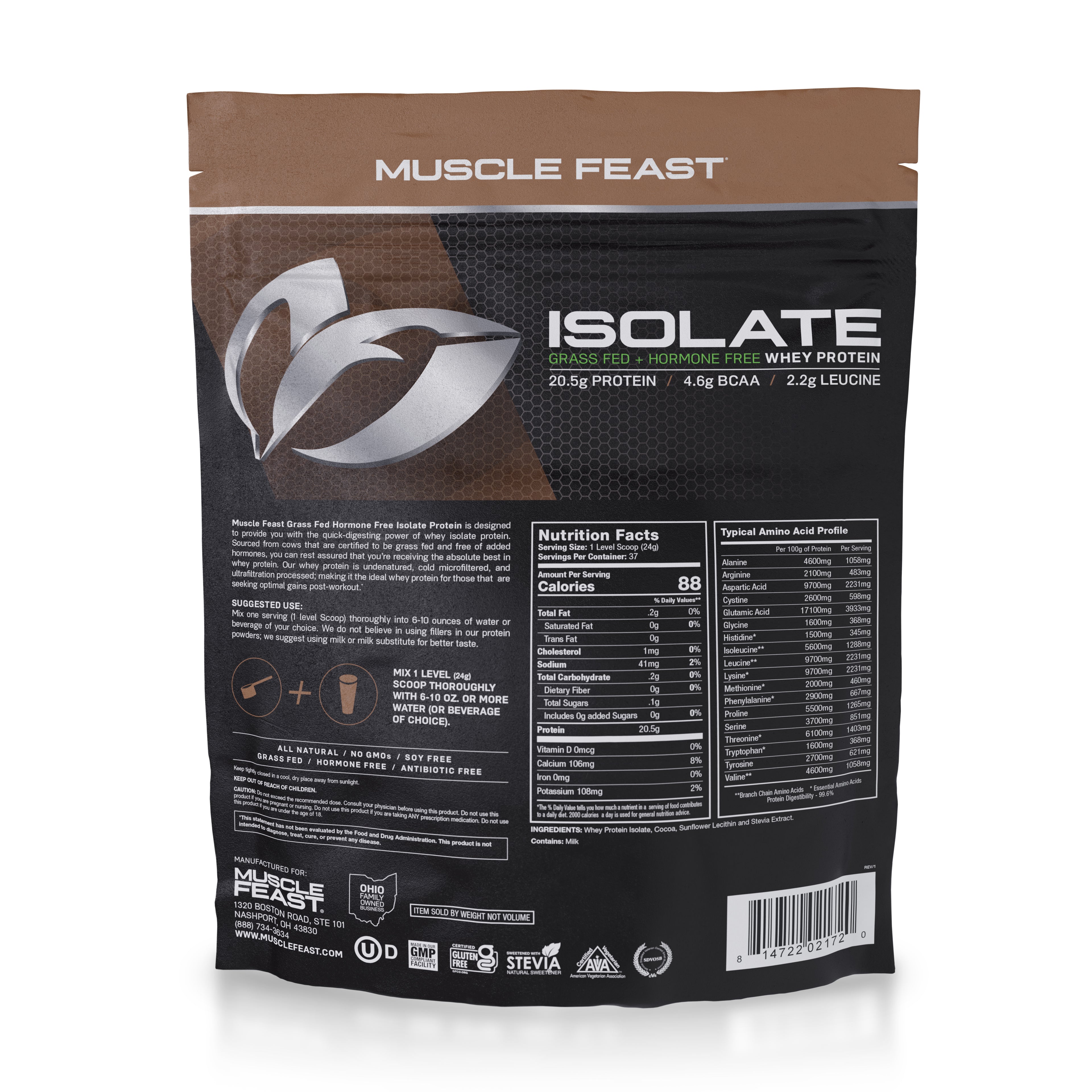 Isolate + Creatine Bundle: 1 Whey Protein Isolate (Chocolate, 2lb) + 1 Creatine Powder (Unflavored, 300g) | Premium Supplements, Vegetarian, Gluten Free