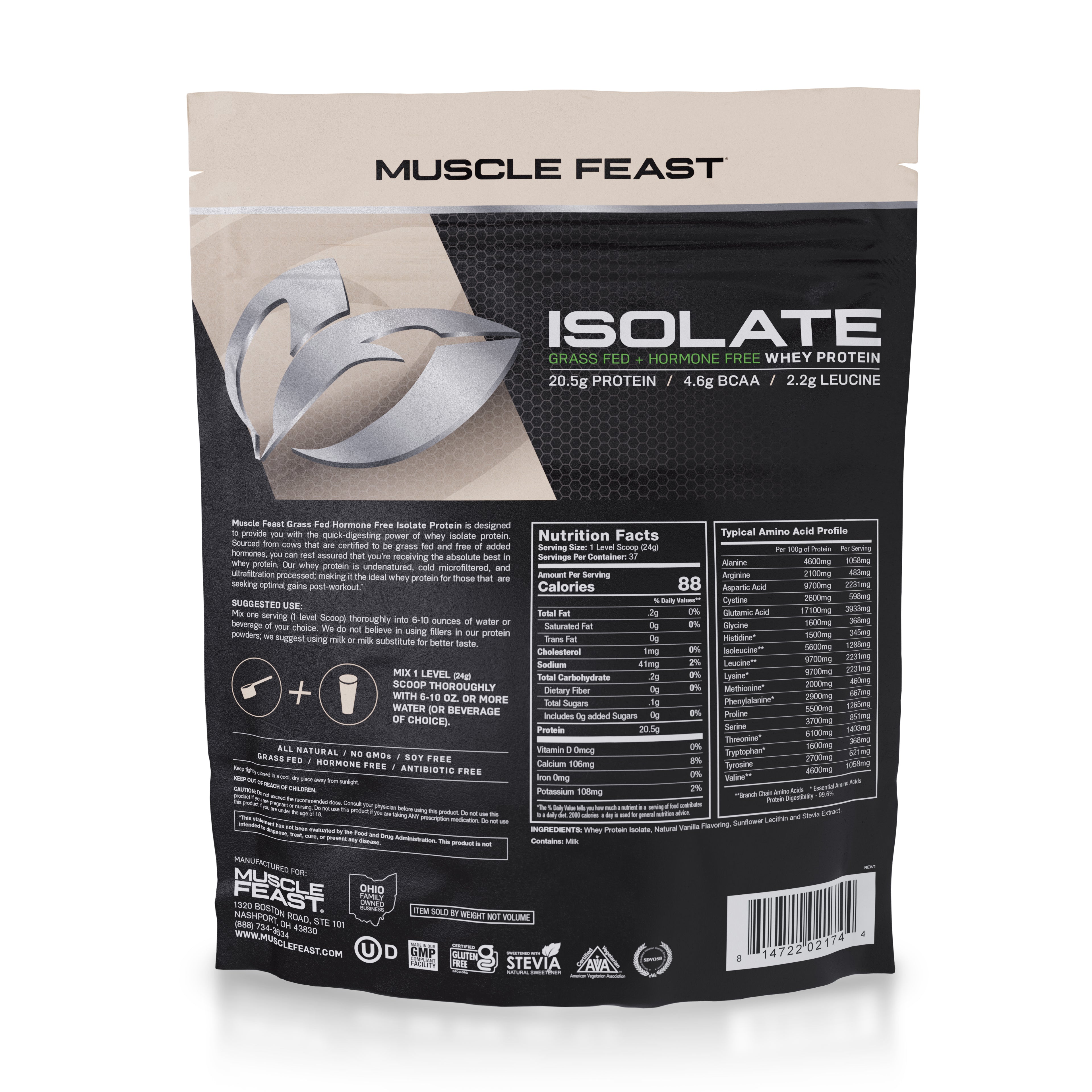 Isolate + Creatine Bundle: 1 Whey Protein Isolate (Vanilla, 2lb) + 1 Creatine Powder (Unflavored, 300g) | Premium Supplements, Vegetarian, Gluten Free