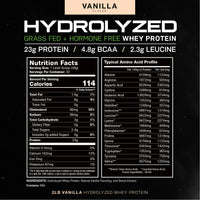 Grass-Fed Hydrolyzed Whey Protein Powder, All Natural Hormone-Free