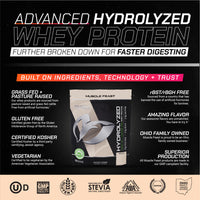Grass-Fed Hydrolyzed Whey Protein Powder, All Natural Hormone-Free