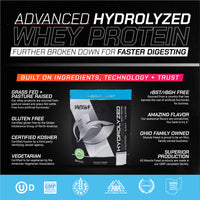 Grass-Fed Hydrolyzed Whey Protein Powder, All Natural Hormone-Free