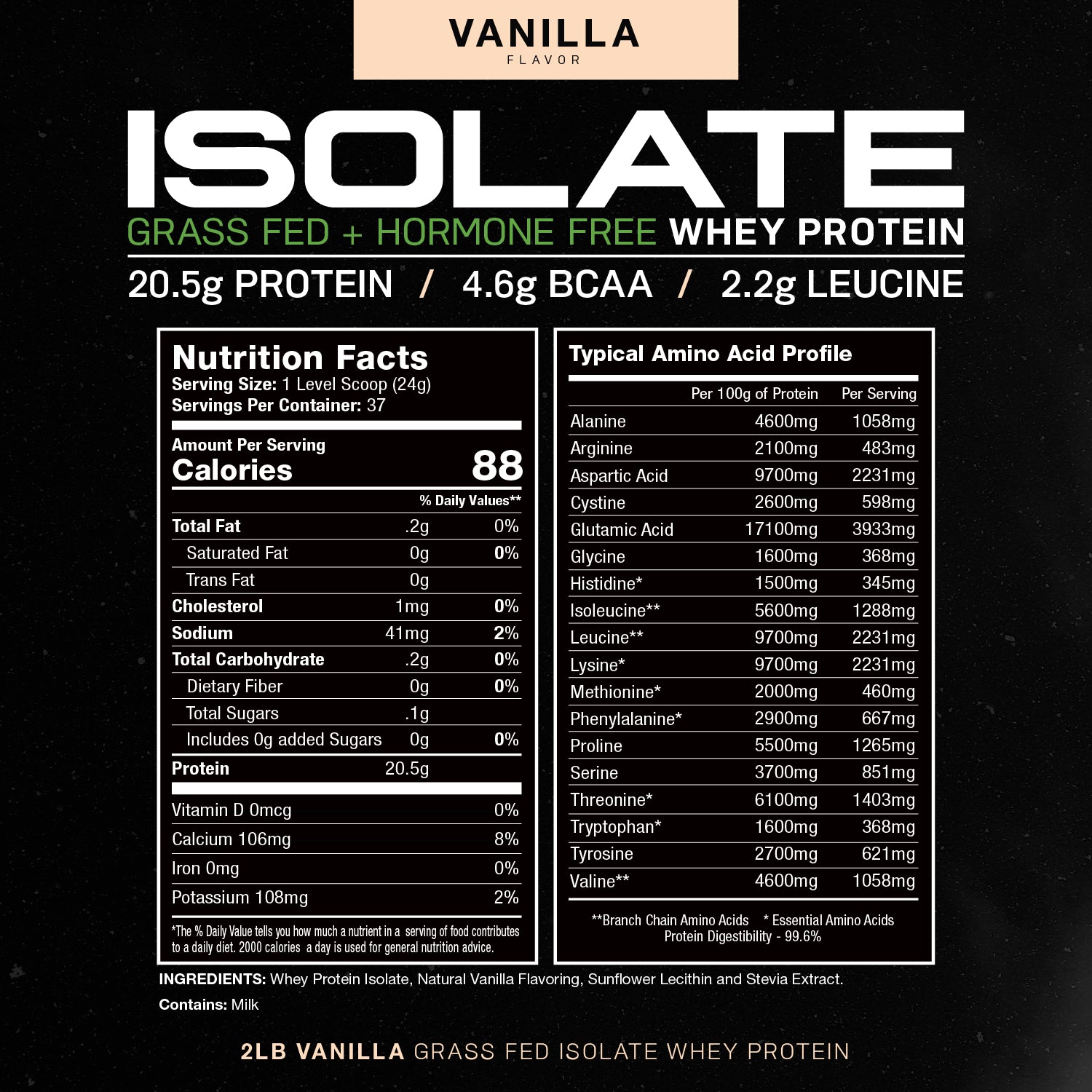 Isolate + Creatine Bundle: 1 Whey Protein Isolate (Vanilla, 2lb) + 1 Creatine Powder (Unflavored, 300g) | Premium Supplements, Vegetarian, Gluten Free