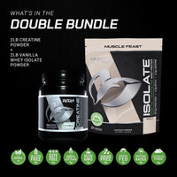 Creatine + Isolate Bundle: 1 Creatine Powder (Unflavored, 2lb) + 1 Whey Protein Isolate (Vanilla, 2lb) | Premium Supplements, Vegetarian, Gluten Free