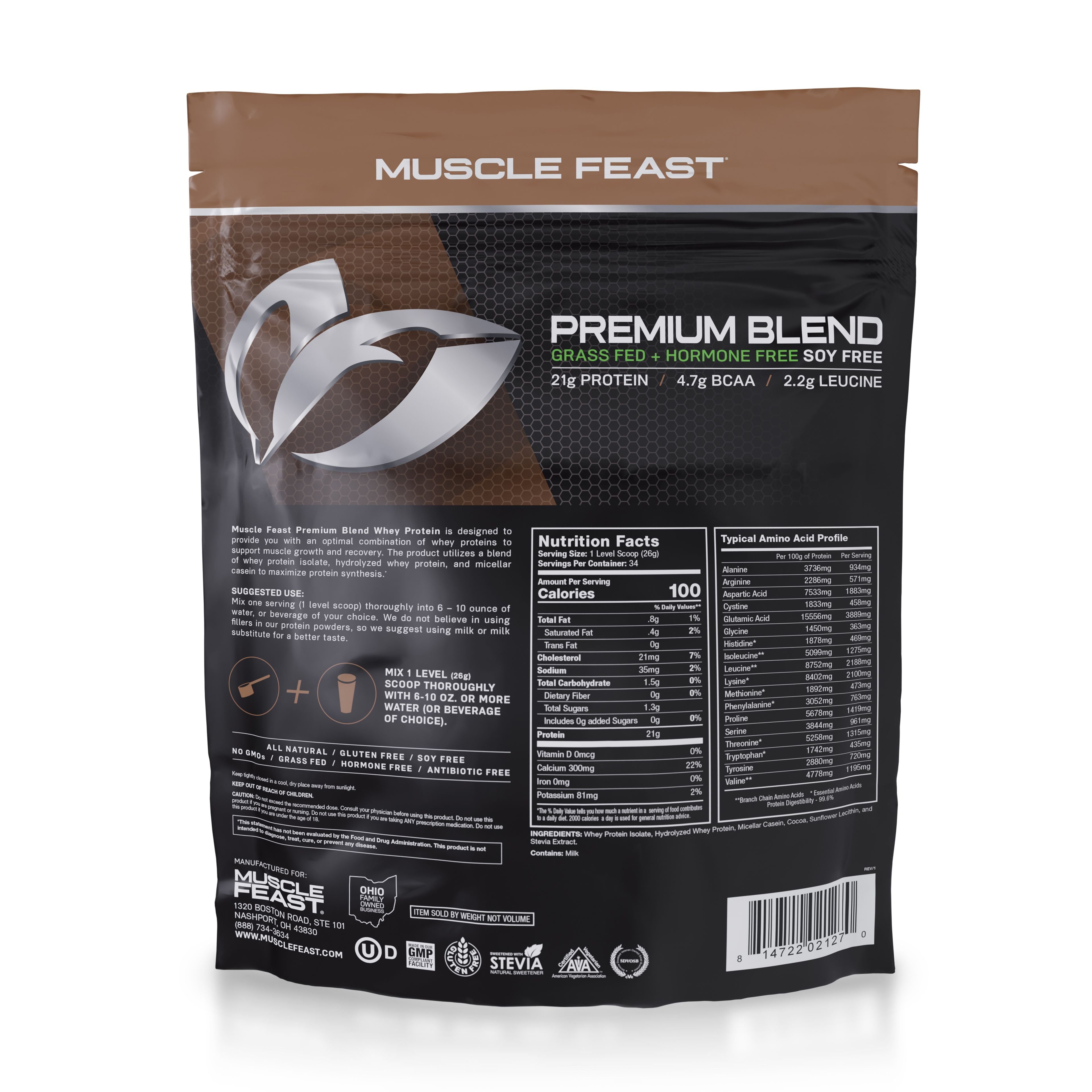 Premium Blend Protein, Pasture Raised, Grass Fed, rBST/rBGH and soy free
