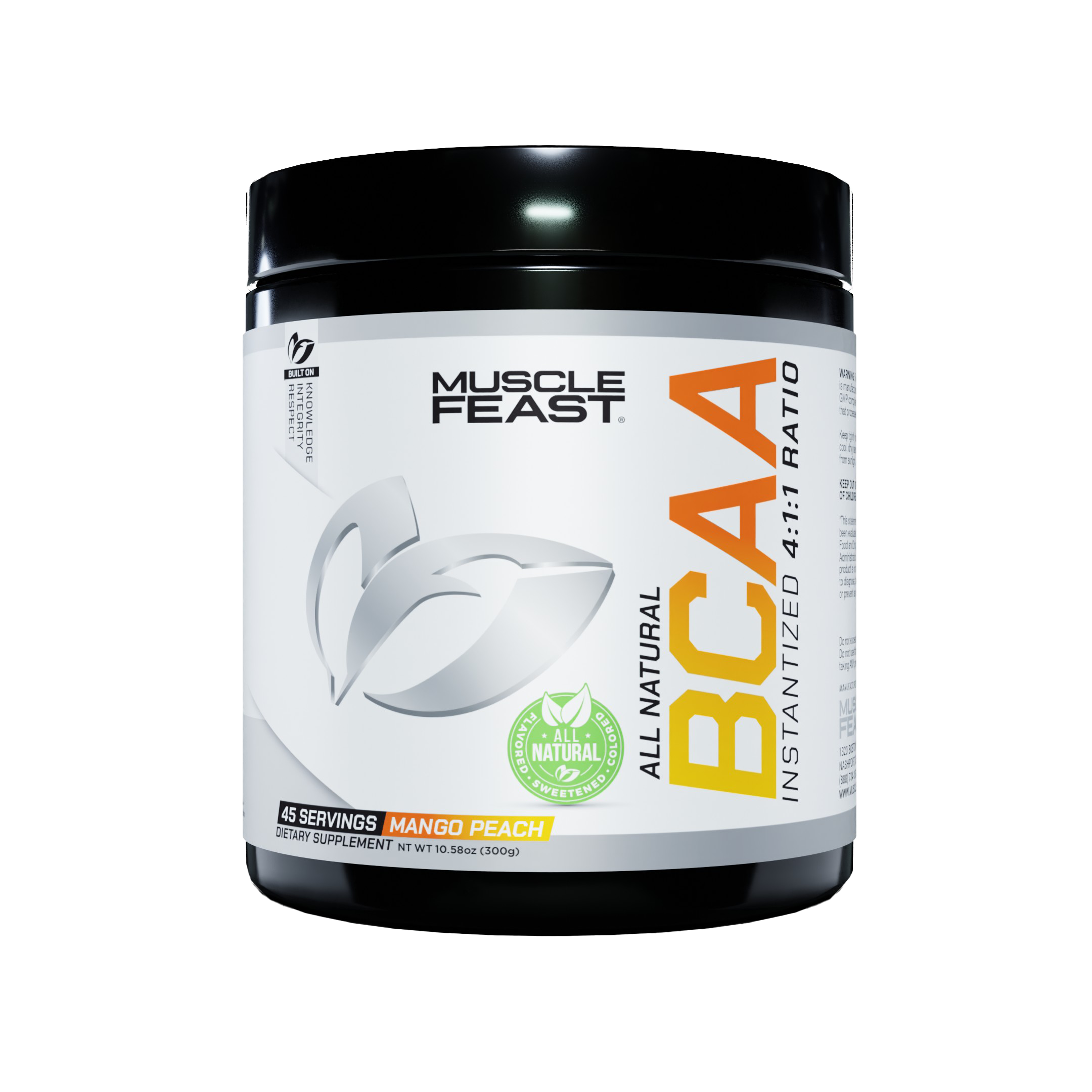 Vegan BCAA Powder 4:1:1 Ratio Keto Friendly Sugar Free All Natural No Artificial Ingredients, 300g