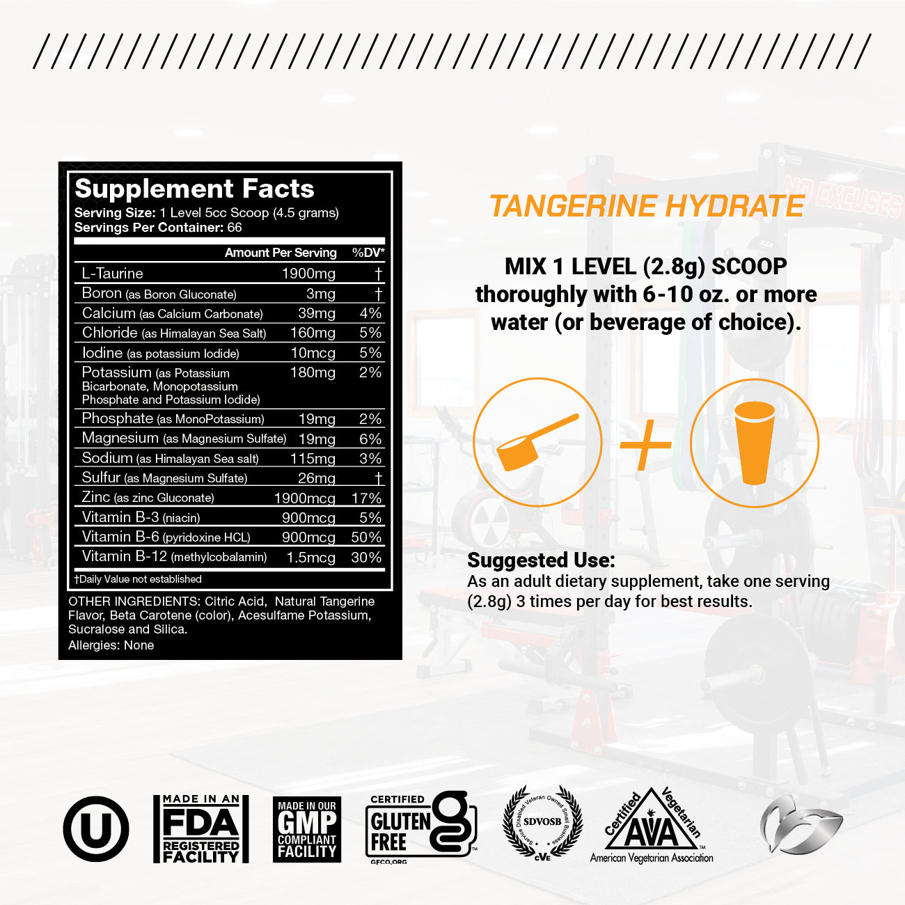 Hydrate Sugar Free Electrolytes++ Powder for Muscle Cramping, Keto Zero Calorie, 300g