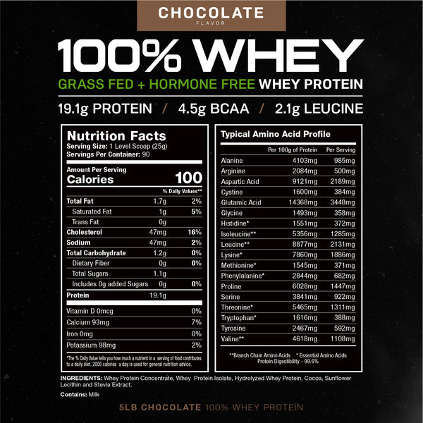 100% Whey + Creatine Bundle: (1) 100% Whey Protein (Chocolate, 5lb) + (1) Creatine Powder (Unflavored, 300g)