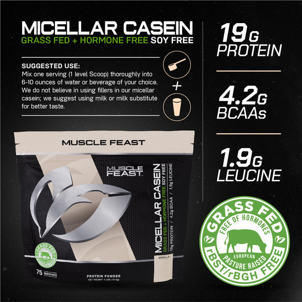 Micellar Casein Protein, All Natural Pasture Raised Hormone Free Soy Free