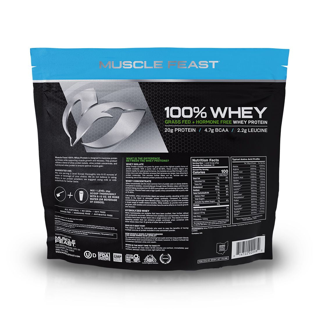 100% Whey, Pasture Raised, Grass Fed, rBST/rBGH and soy Free