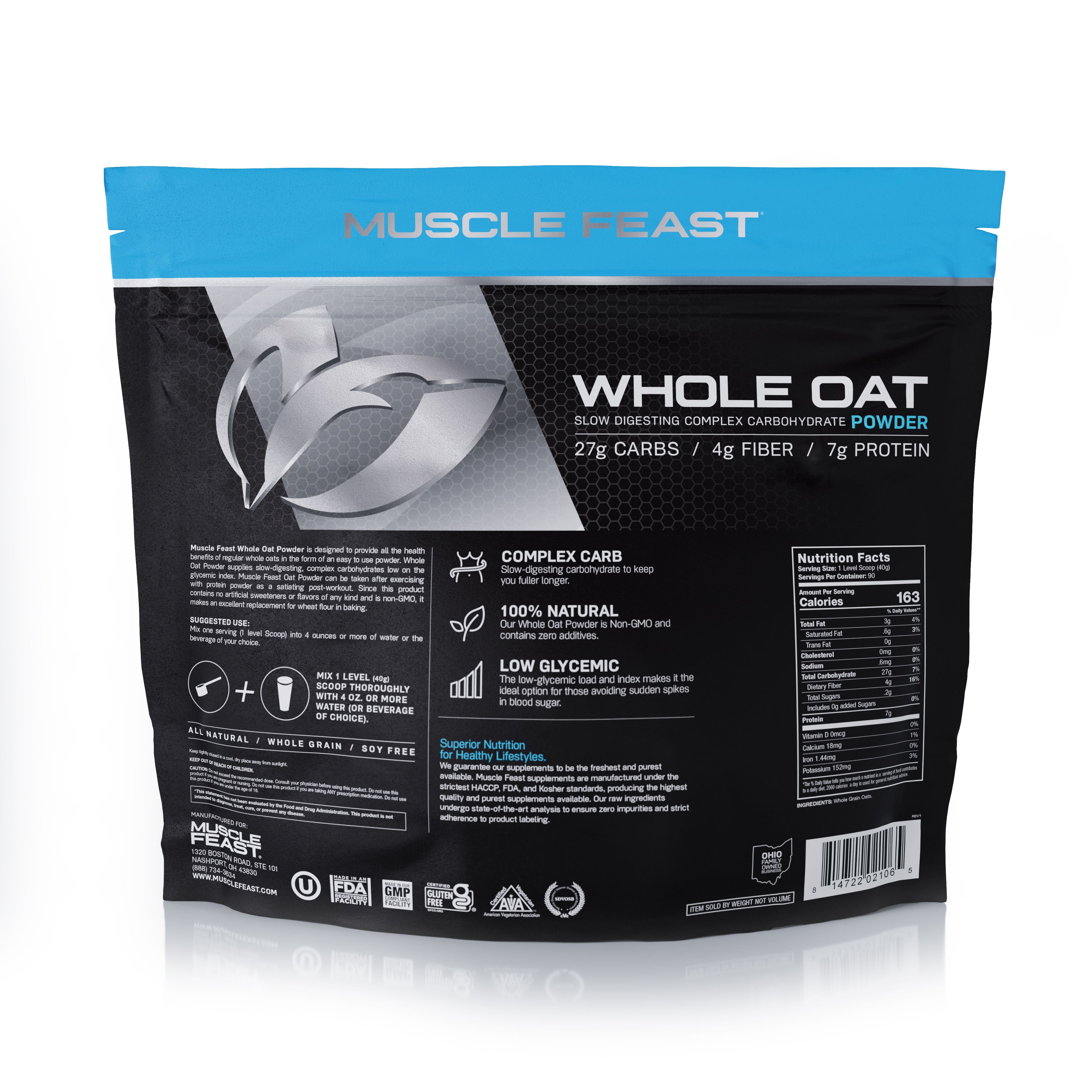 Whole Oat Powder All Natural Complex Carb Non-GMO